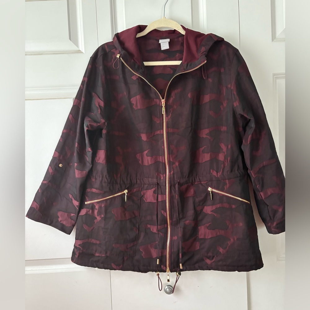 Chico's lightweight jacket with hood.  Chico size 1.